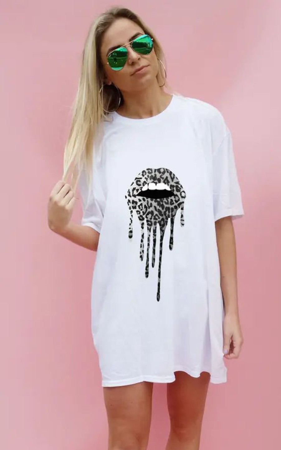 Tops * | New Sade Farrell Monochrome Drip Lip Tee