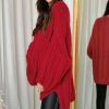 Knitwear * | Best Reviews Of Ikrush Laura Oversized Cable Knitted Cardigan In Red