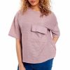 Tops * | Flash Sale Loes House Oversized Box Pocket Top In Dusty Pink