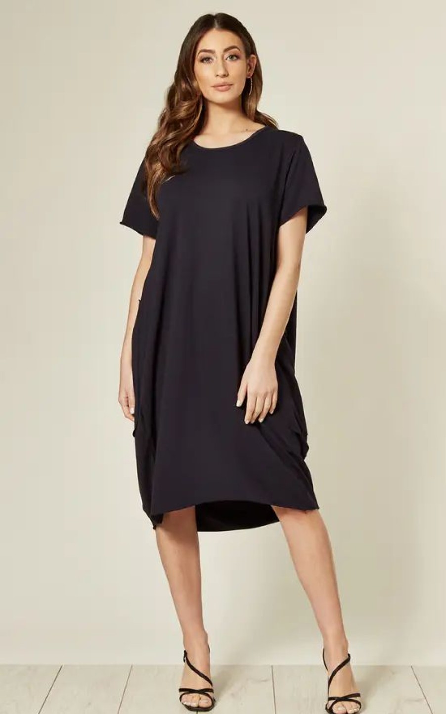 Dresses * | New Aftershock London Oversized Midi Dress With Pockets In Navy