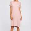 Dresses * | Promo Moe Powder Ribbed Knit Dress With Front Pockets