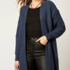 Knitwear * | Wholesale Jenerique Longline Oversize Cardigan In Navy Blue