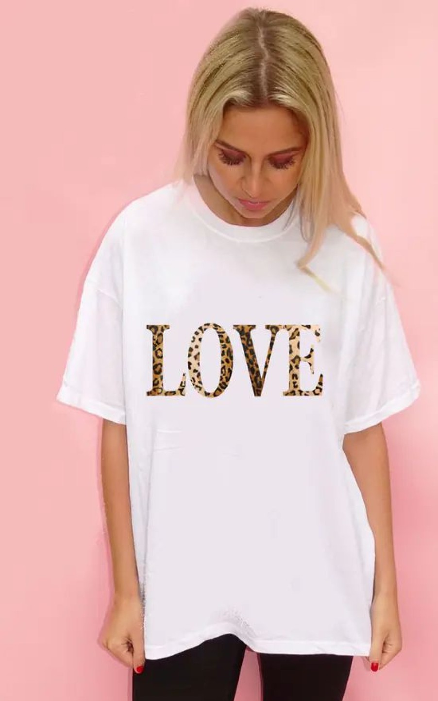 Tops * | Cheap Sade Farrell Leopard Love Tee