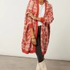 Knitwear * | Deals Religion Longline Fame Cardigan In Burnt Orange Leopard Spot Jacquard