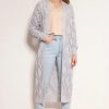 Knitwear * | Budget Lanti Long Cardigan With Open Front In Grey