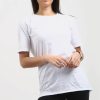 Dresses * | Top 10 Oops Fashion White In Short Sleeve Basic Tshirt Dress