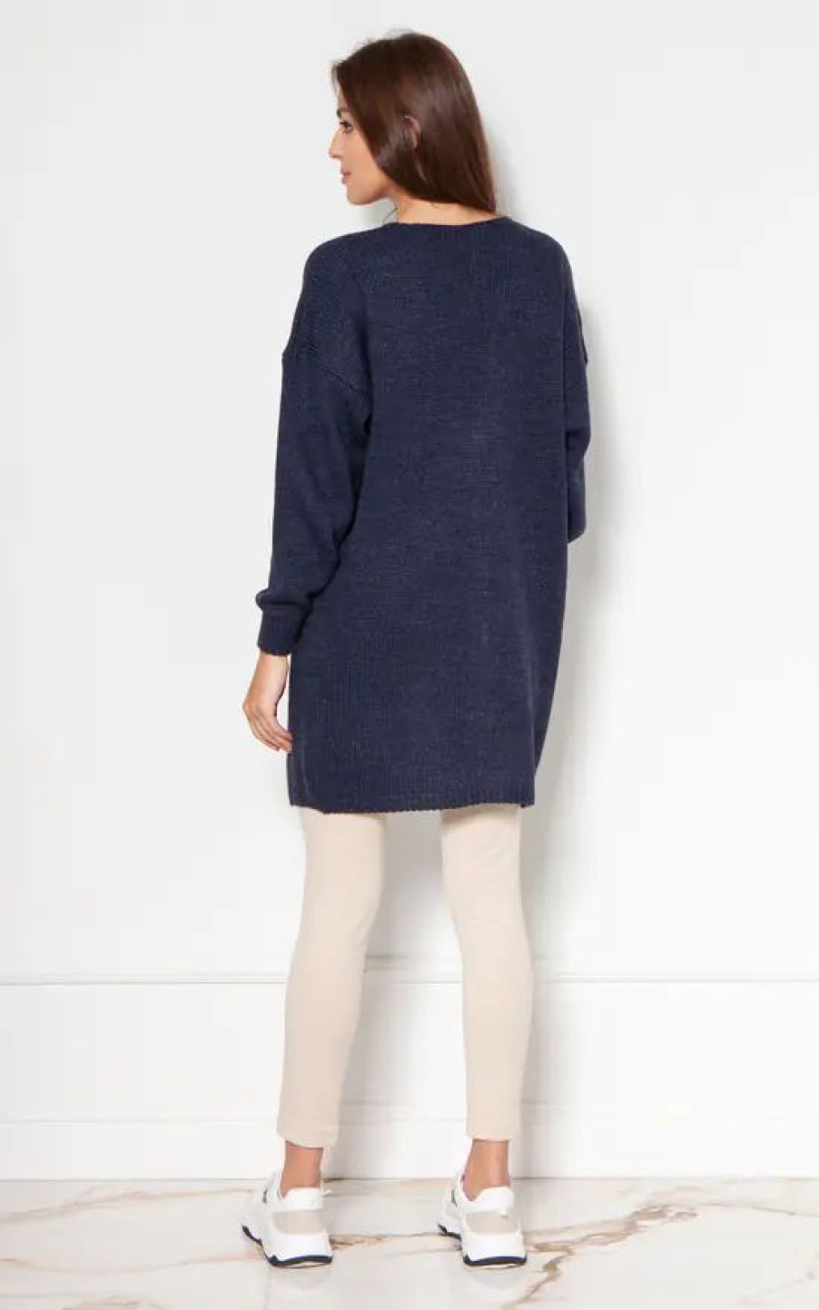 Knitwear * | Outlet Lanti Lightweight Long Cardigan In Navy Blue