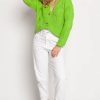 Knitwear * | Best Deal Mkm Knitwear Design Loose Spring Cardigan In Green