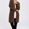 Knitwear * | Best Deal Moe Soft Knit Long Cardigan With Pockets In Brown