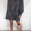 Dresses * | Deals Pretty Lavish Exclusive Fifi Smock Dress Black Leopard