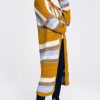 Knitwear * | Wholesale Moe Long Open Front Cardigan In Yellow Multi Stripe