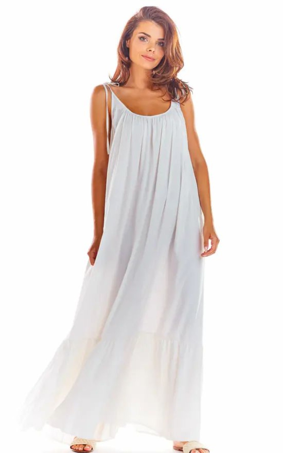 Dresses * | Outlet Awama Oversized Maxi Summer Dress In White