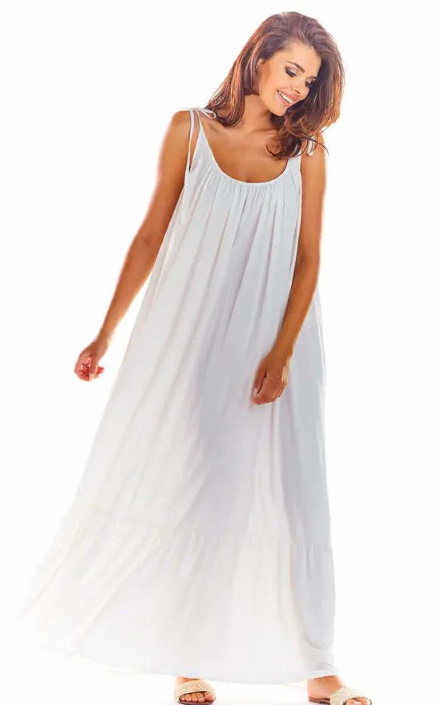 Dresses * | Outlet Awama Oversized Maxi Summer Dress In White