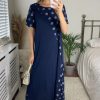 Dresses * | Coupon Bella And Blue Maxi Oversized T Shirt Dress In Navy Polka Dot