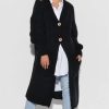 Knitwear * | Promo Makadamia Black Long Cardigan Fastened With Buttons