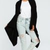 Knitwear * | Coupon Moe Black Waterfall Long Cardigan