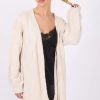 Knitwear * | Wholesale Pretty Moi Beige Oversized Cable Knit Drop Shoulder Cardigan