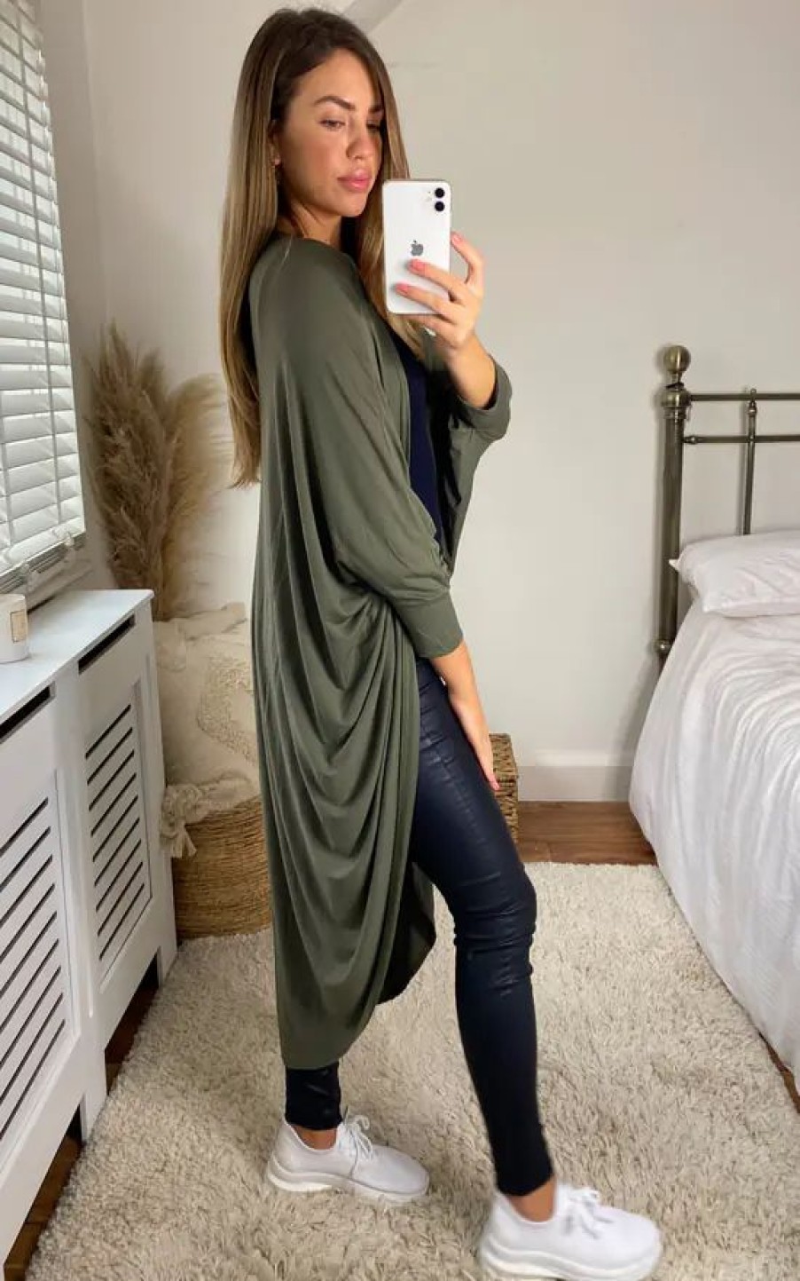 Knitwear * | Hot Sale Aftershock London Kimono Cardigan In Khaki