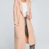 Knitwear * | Best Sale Moe Light Pink Hooded Long Cardigan