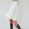 Tops * | Best Pirce Awfullypretty Ap Oversized Jumper Dress In Ecru