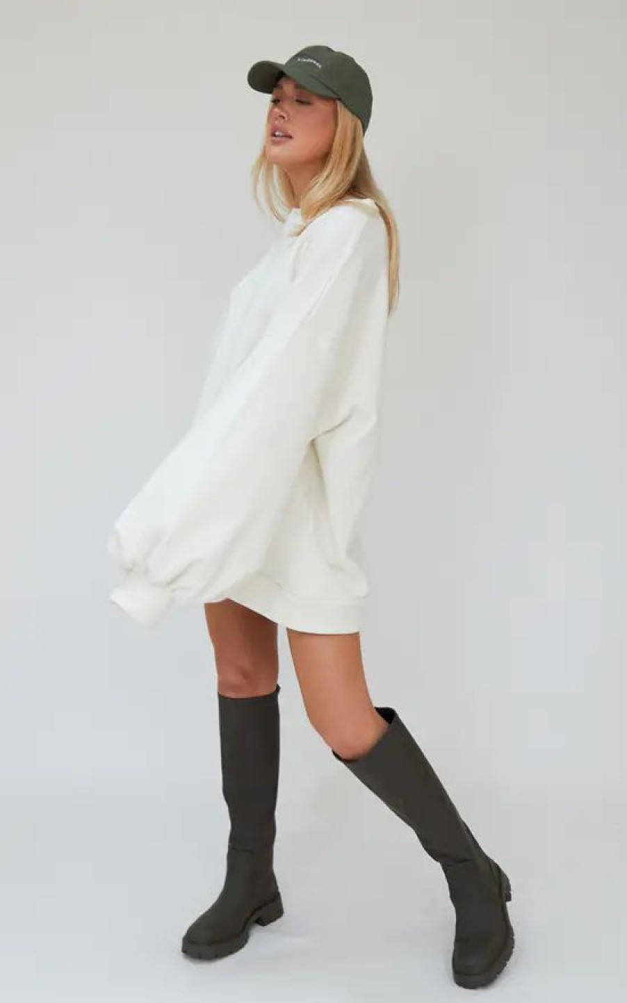 Tops * | Best Pirce Awfullypretty Ap Oversized Jumper Dress In Ecru