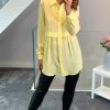 Tops * | Flash Sale Hoxton Gal Long Sleeves Oversized Shirt In Yellow