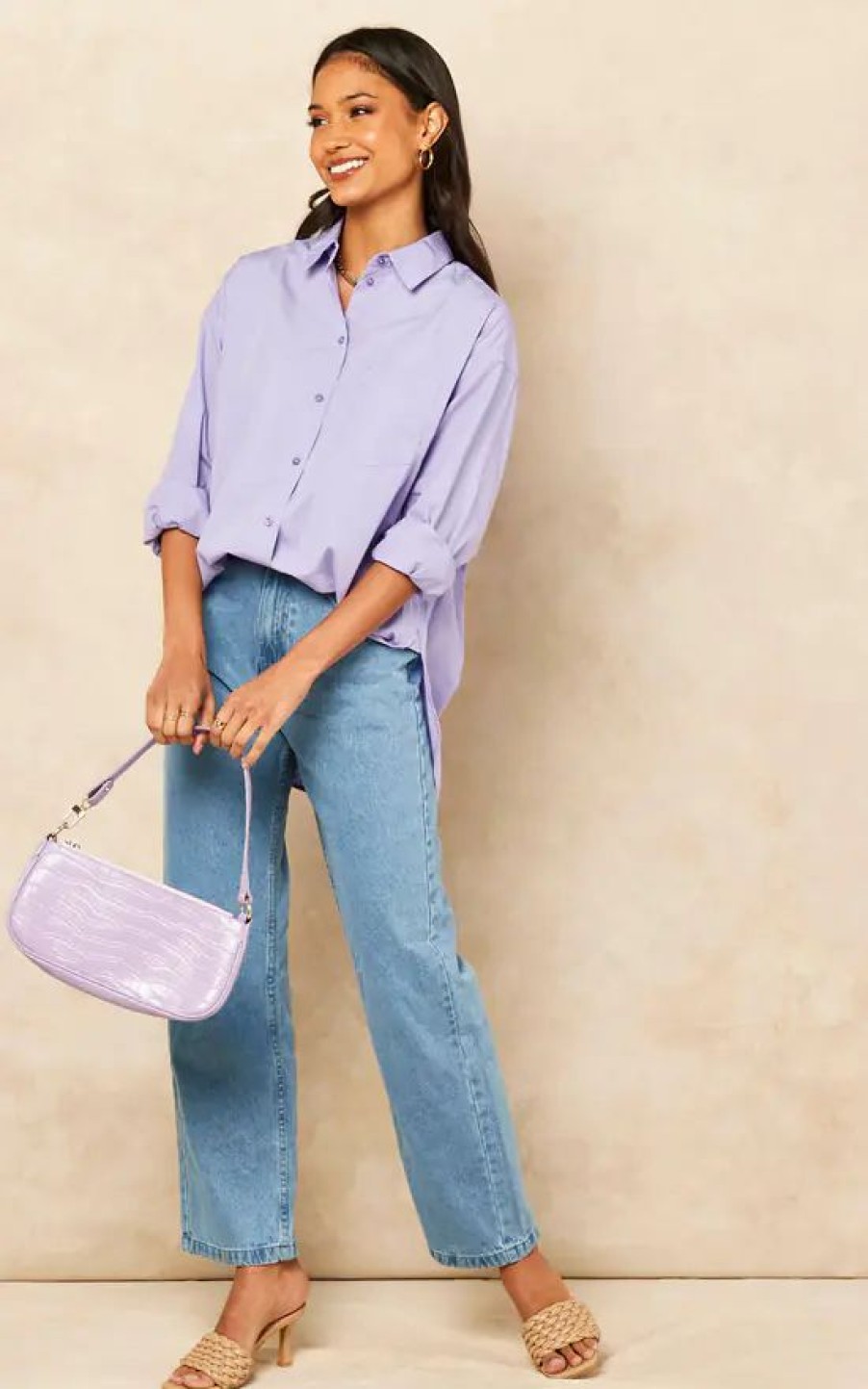 Tops * | Top 10 Jjxx Relaxed Fit Poplin Shirt In Violet