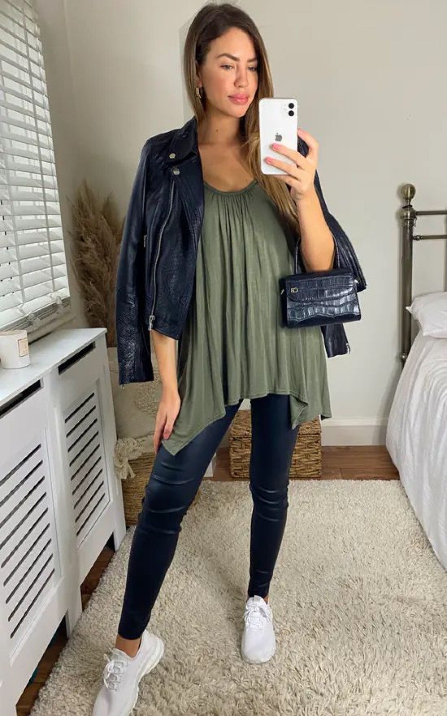 Tops * | Budget Aftershock London Sleeveless Top With Asymmetric Hem In Khaki