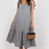 Dresses * | Deals Bullet Ivy Strappy Sun Dress In Black Gingham