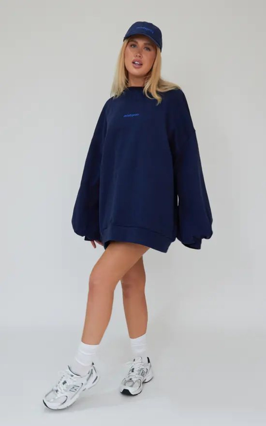 Tops * | Cheap Awfullypretty Ap Oversized Jumper Dress In Navy