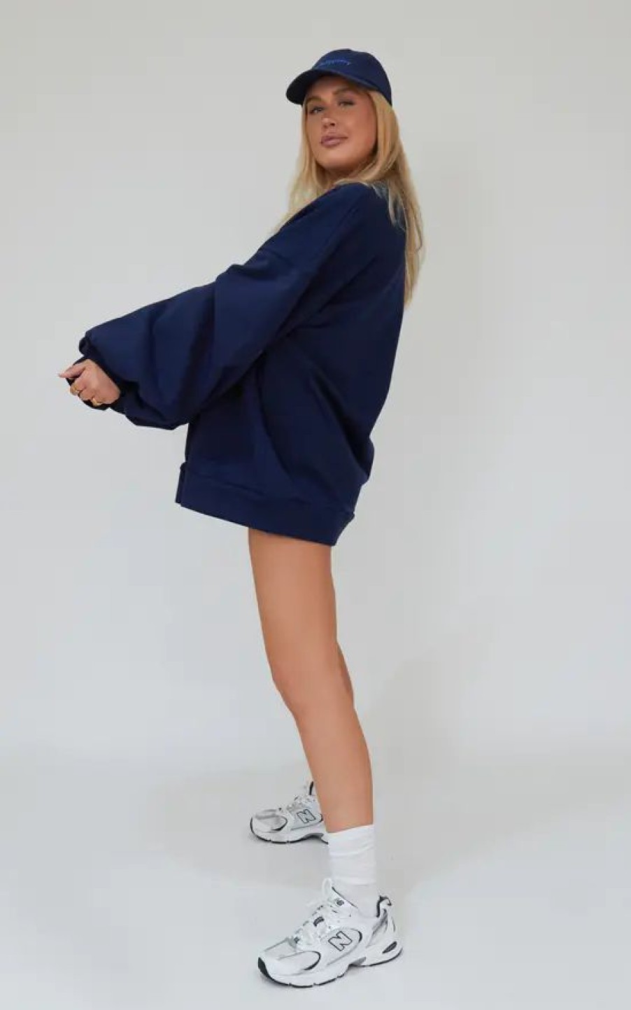 Tops * | Cheap Awfullypretty Ap Oversized Jumper Dress In Navy